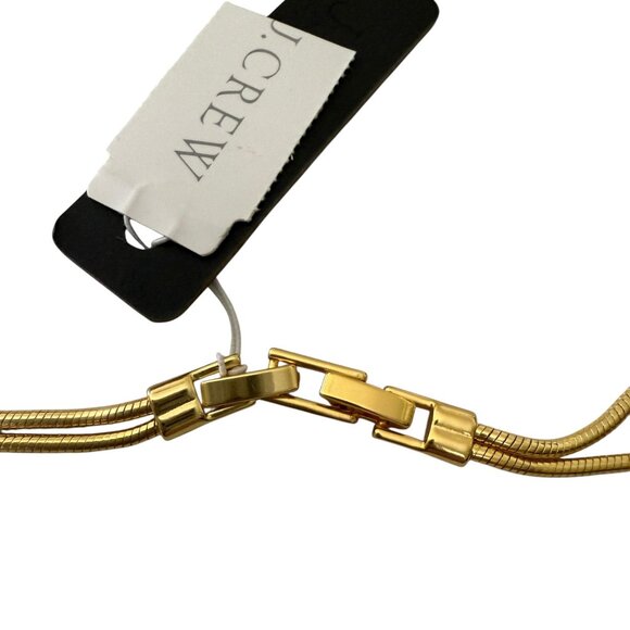NWT J. Crew Double Layered Gold-Tone Snake Chain Necklace - Picture 8 of 9